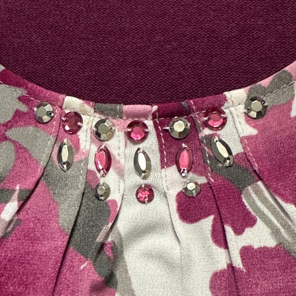 Alfred Dunner Cardigan Knit Layered Duet Top Floral Embellished Beaded Neck M - Picture 5 of 7